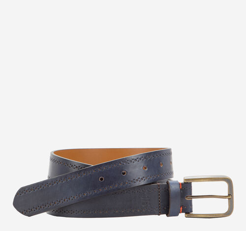 175th Anniversary Leather Belt - Navy