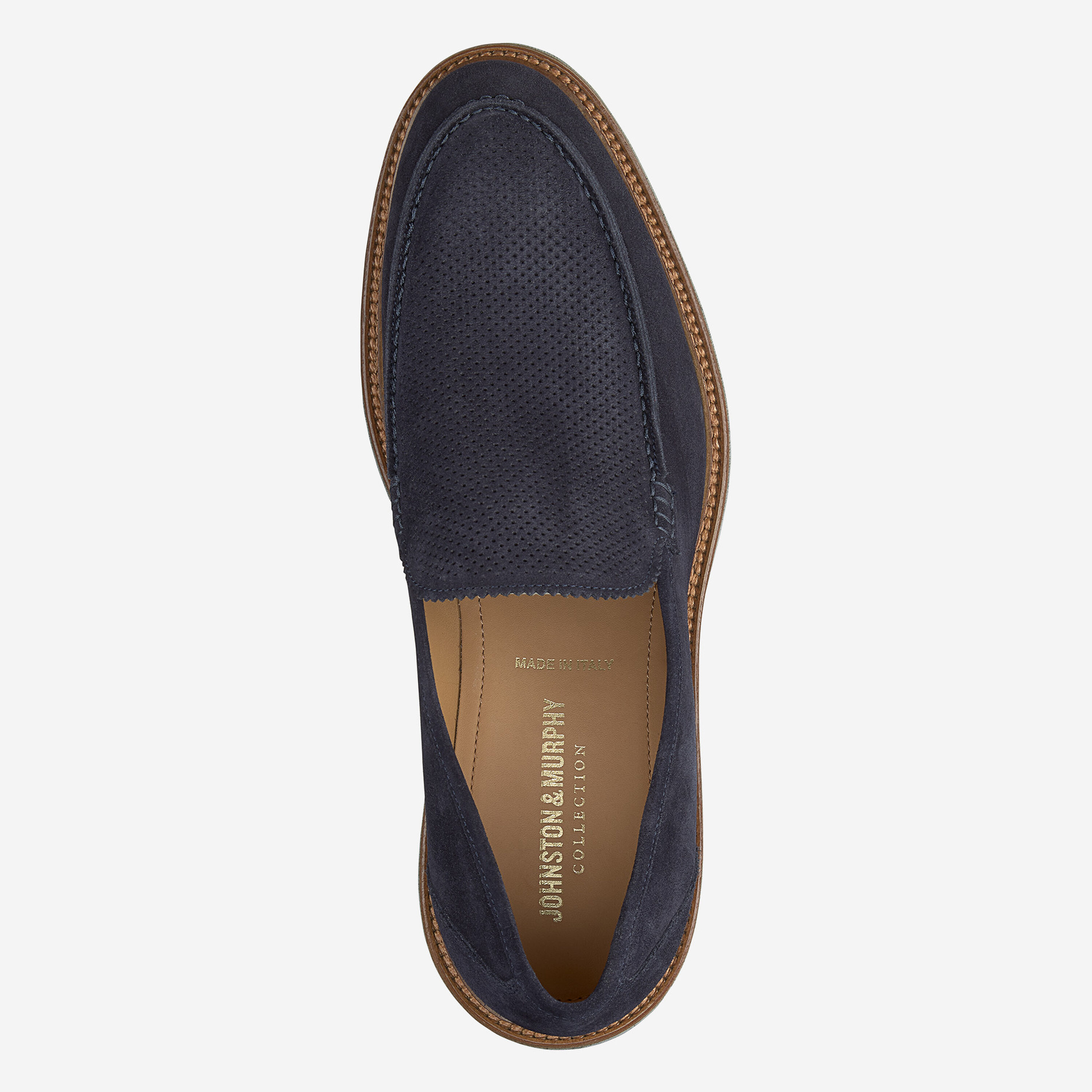 Johnston & Murphy Jameson Perfed Venetian, Navy Italian Suede, Size 11 Jameson Perfed Venetian main image 3