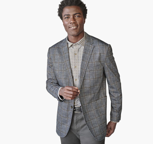 XC Flex&reg; Pinnacle Knit Blazer - Charcoal/Brown Shadow Plaid
