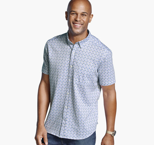 XC Flex&reg; Ascend Short-Sleeve Shirt - Blue Multi Square Grid