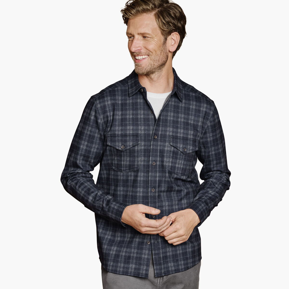 Button-Front Knit Shirt image number null