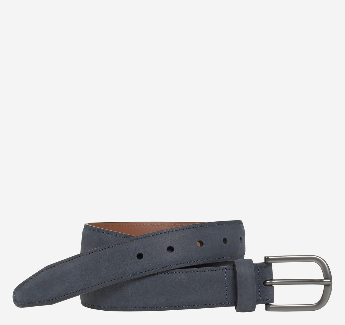 Oiled Contrast Stitched Leather Belt image number null