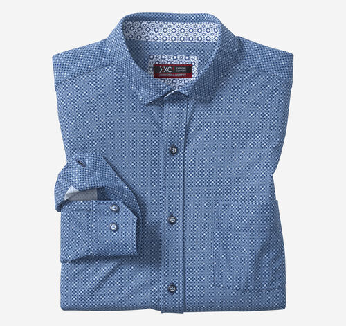XC4® Motion Long-Sleeve Print Knit Shirt - Navy Star Grid
