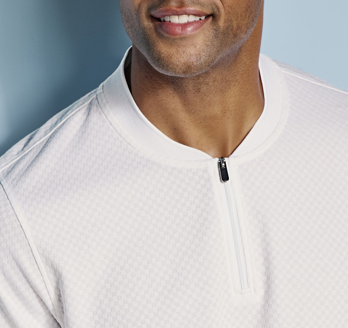 Gavin Zip Jacquard Polo image number null