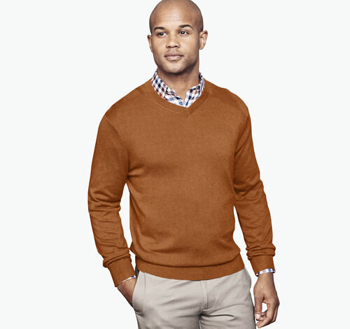 V-Neck Sweater - Rust