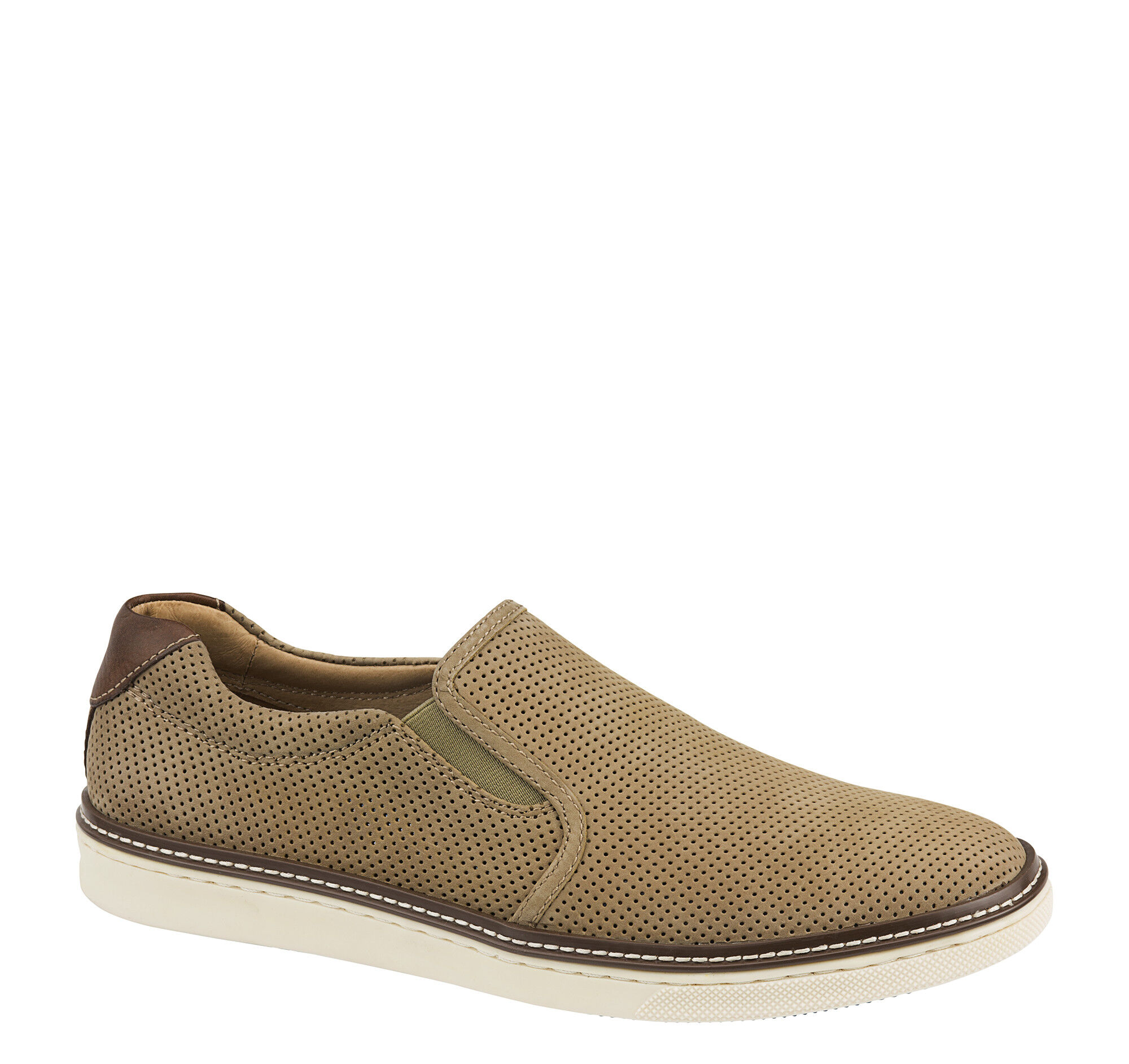 Men's McGuffey Slip-On in Taupe Perfed Nubuck | Johnston & Murphy