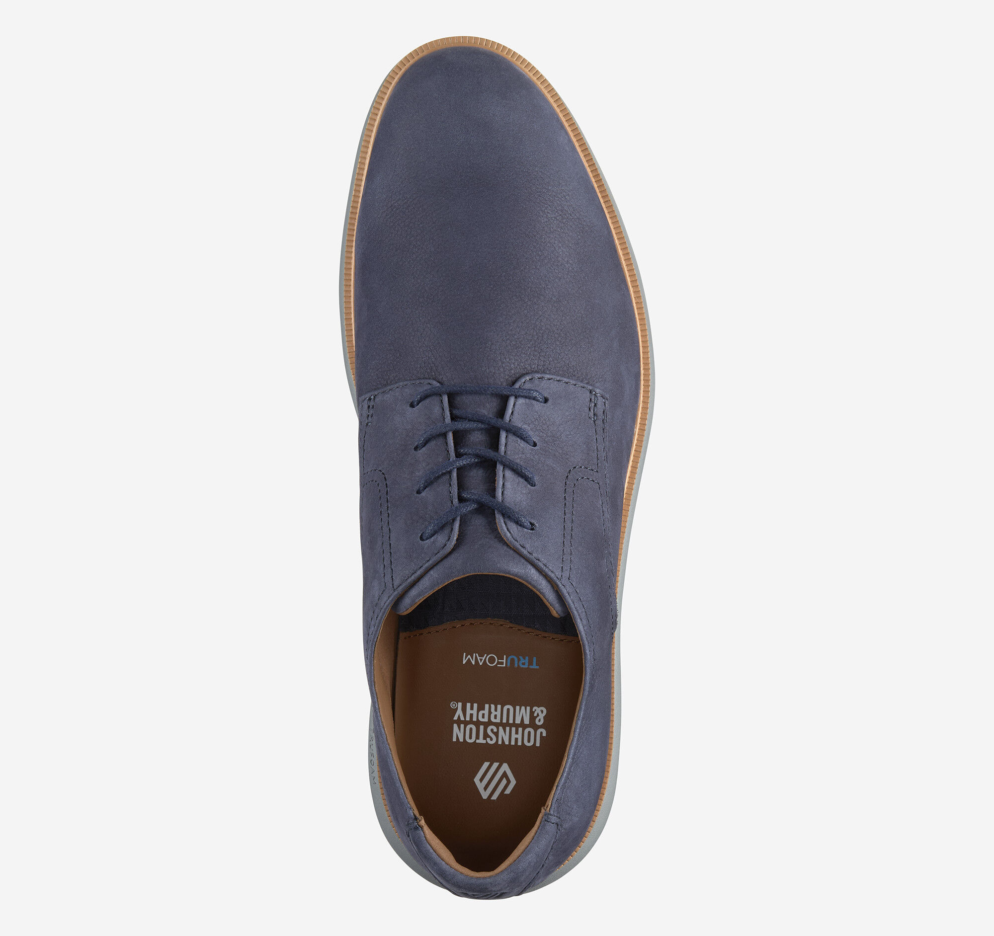 Men's Larkin Plain Toe in Navy Nubuck | Johnston & Murphy