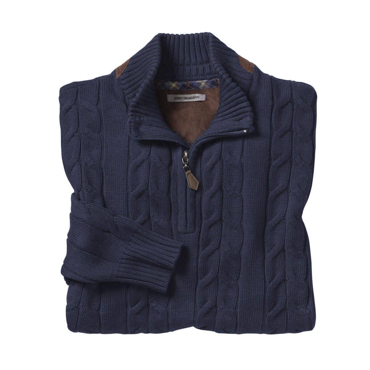 Quarter-Zip Cable Sweater image number null