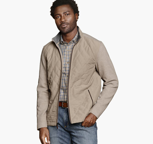 Quilted Full-Zip - Tan