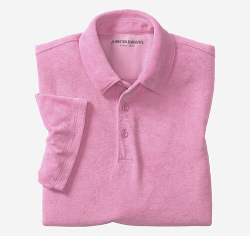 Pima Cotton-Blend Terry Polo - Pink