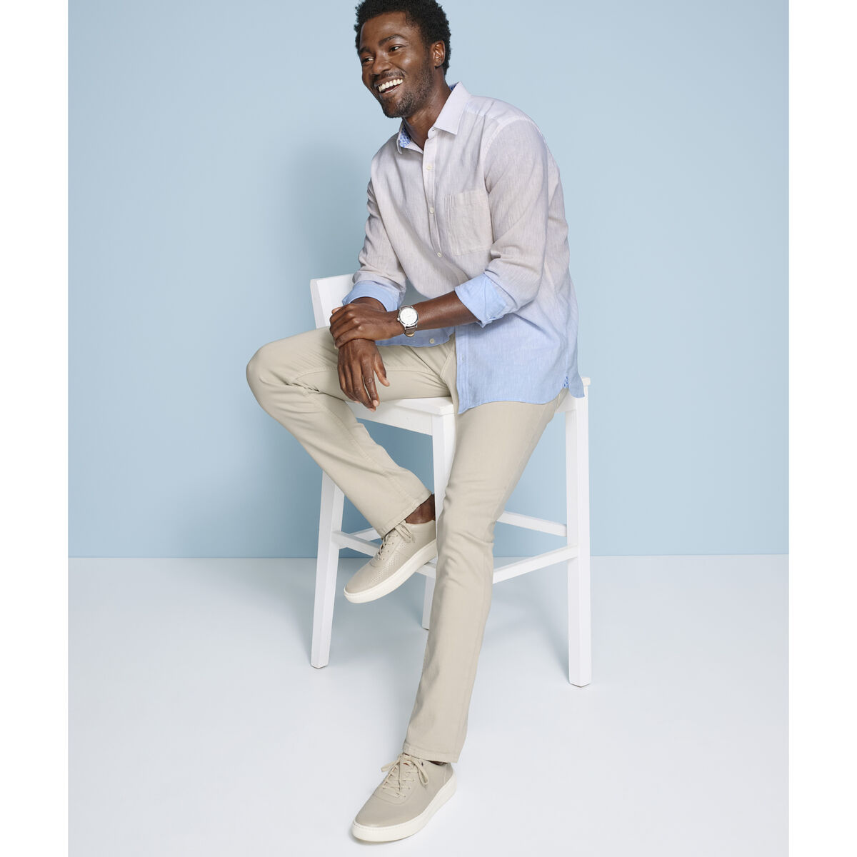 Washed Linen-Blend Shirt image number null