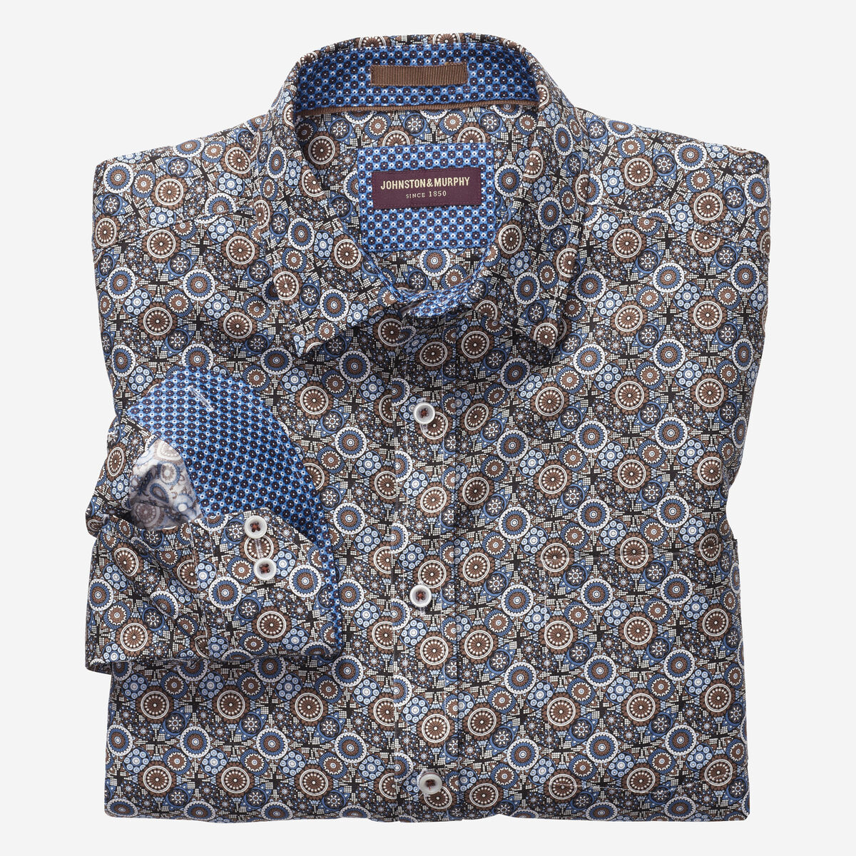 Interlocked Gears Print Shirt image number null