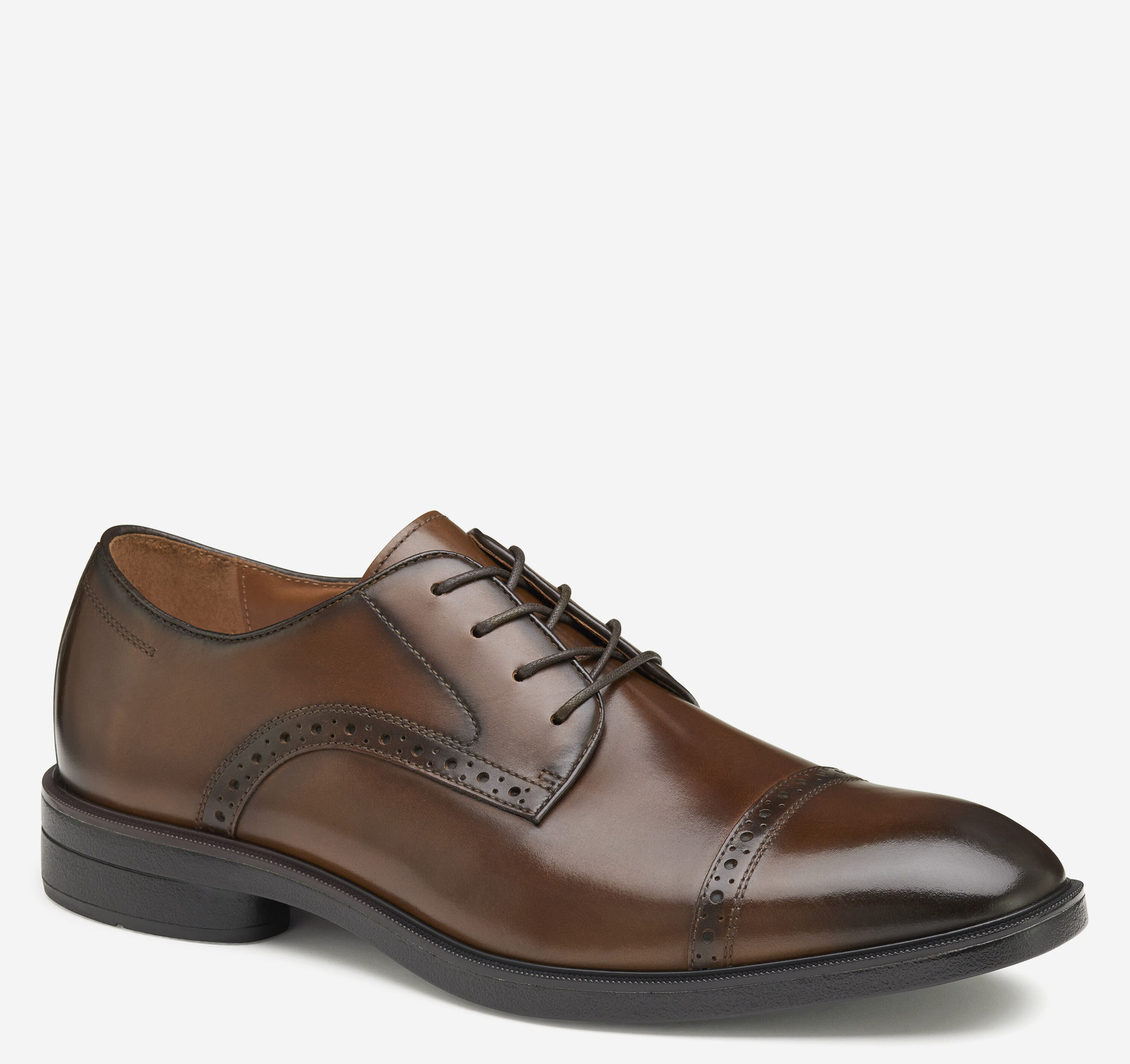 Johnston & Murphy 15-3670 Brown Leather Braided Cap Toe Oxford Mens 7.5 M J Murphy by Johnston & Murphy Dress Shoes Mens 9.5M Oxford  main image 2