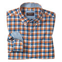 Square Check Button-Down Collar Slub Shirt image number null