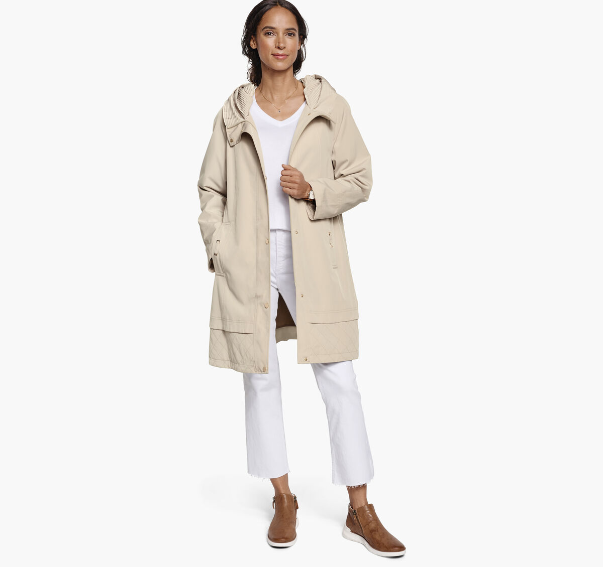 Trench with Pleated Hood image number null