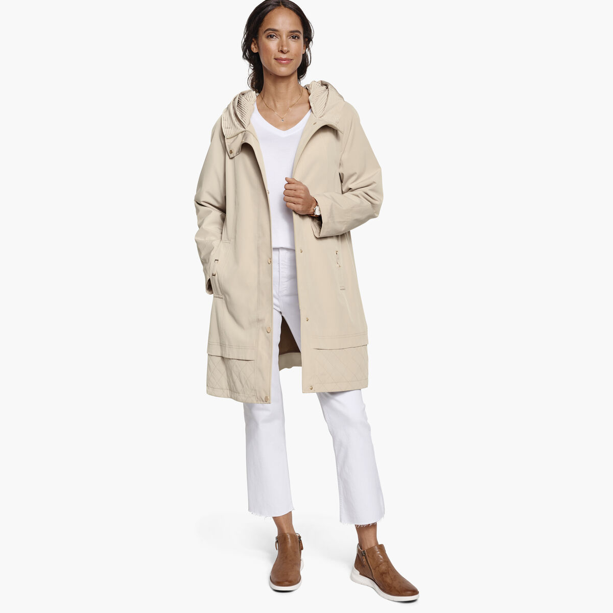 Trench with Pleated Hood image number null