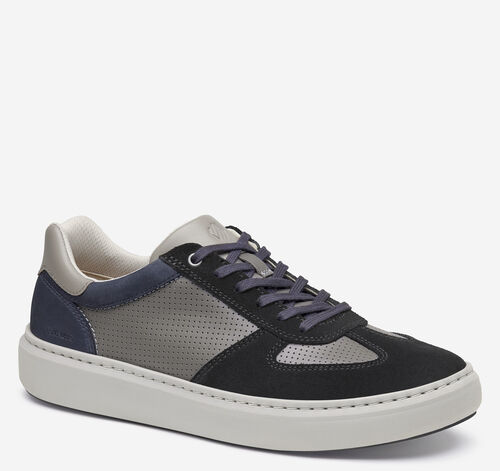 Anders T-Toe - Black Suede/Gray Full-Grain Leather