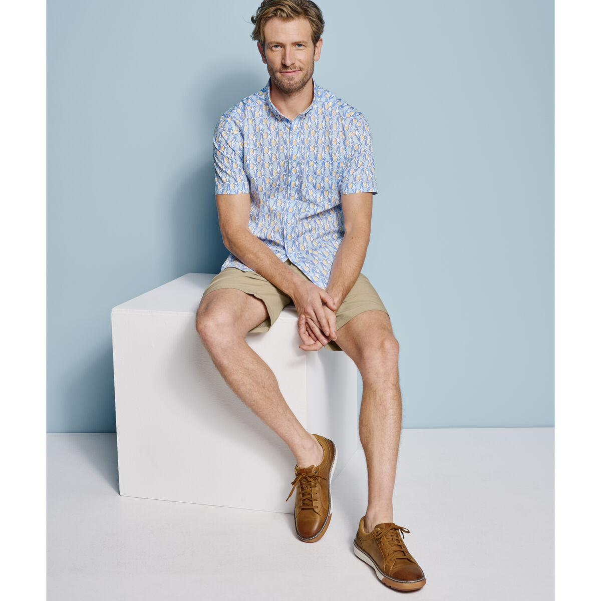 Printed Cotton Short-Sleeve Shirt image number null