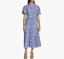 Women's Short Sleeve Tie Waist Dress image number null