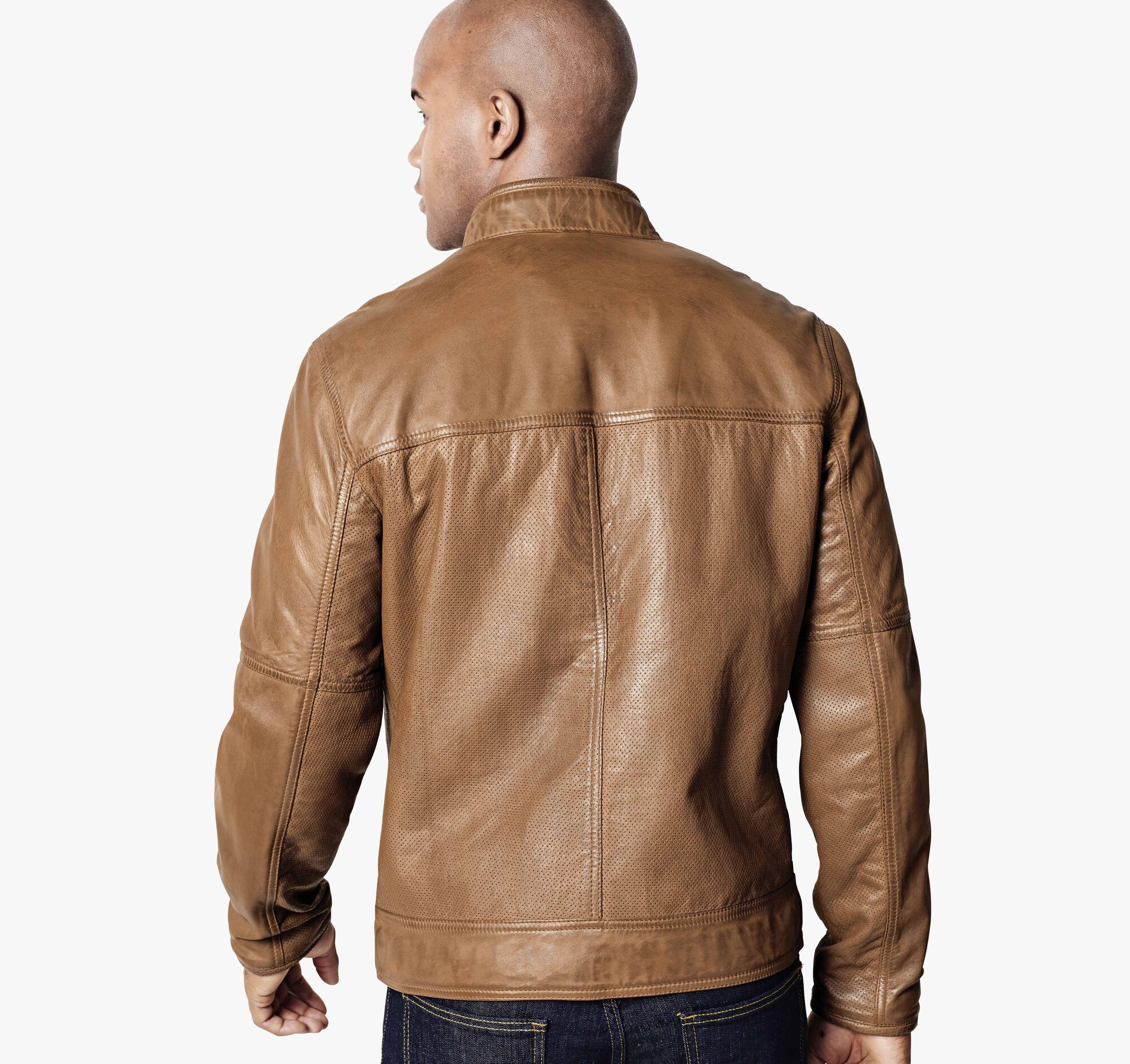 Perforated Leather Jacket | Johnston & Murphy