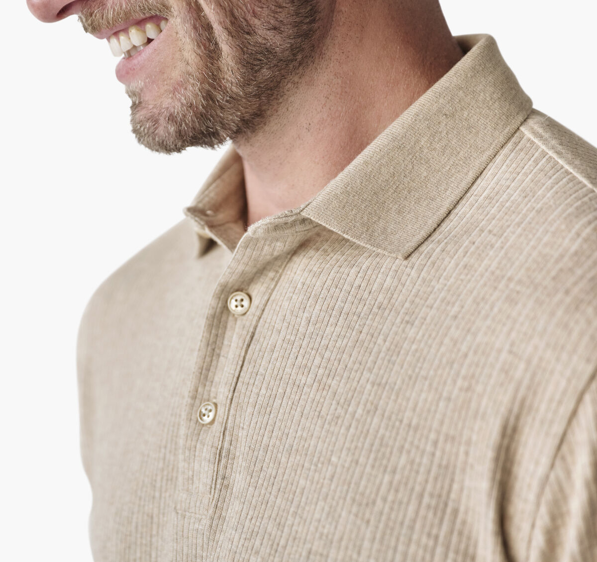 Quincy Ribbed Long-Sleeve Polo image number null