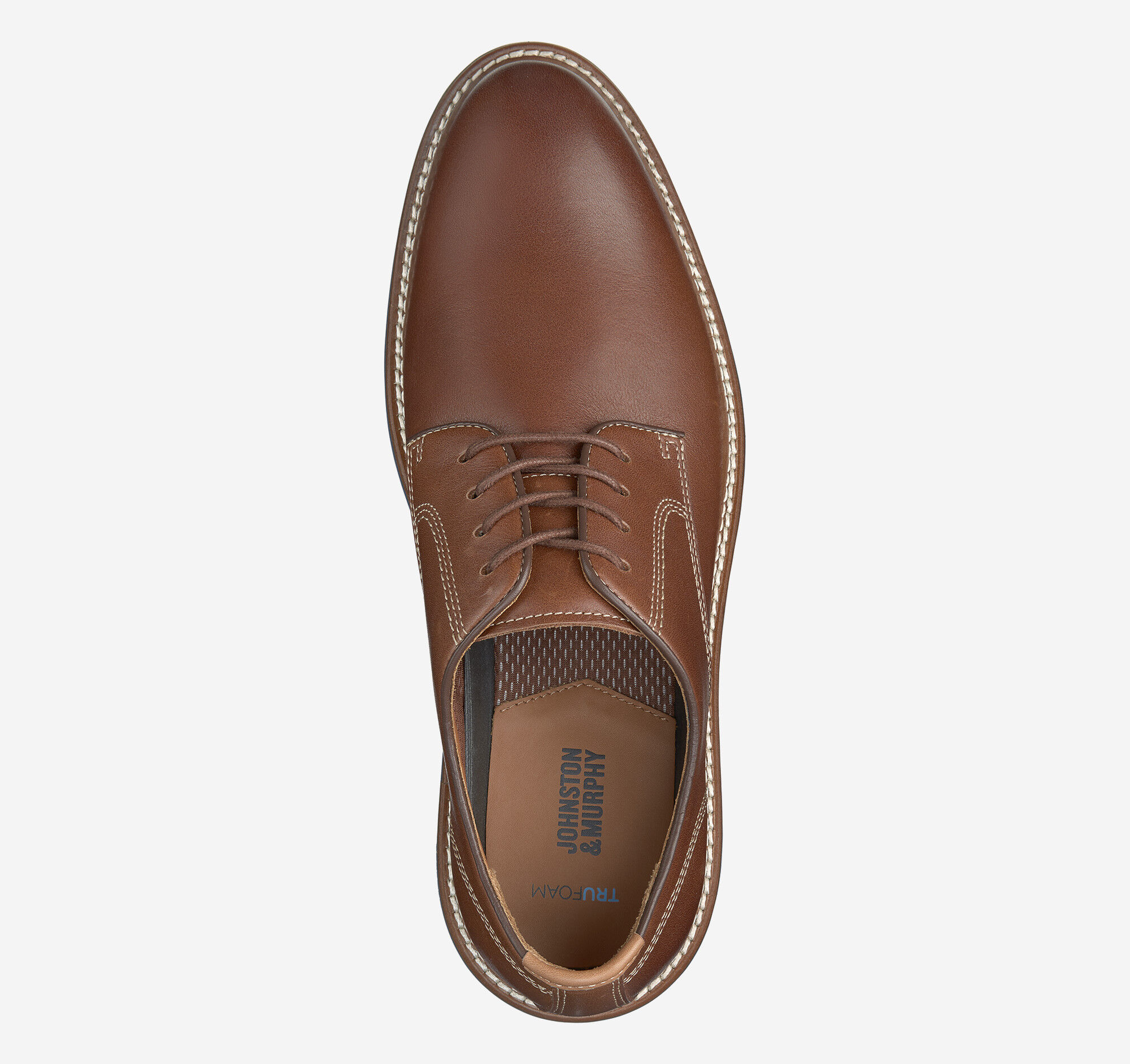Men's Upton Plain Toe in Tan Full Grain/Blue Sole | Johnston & Murphy