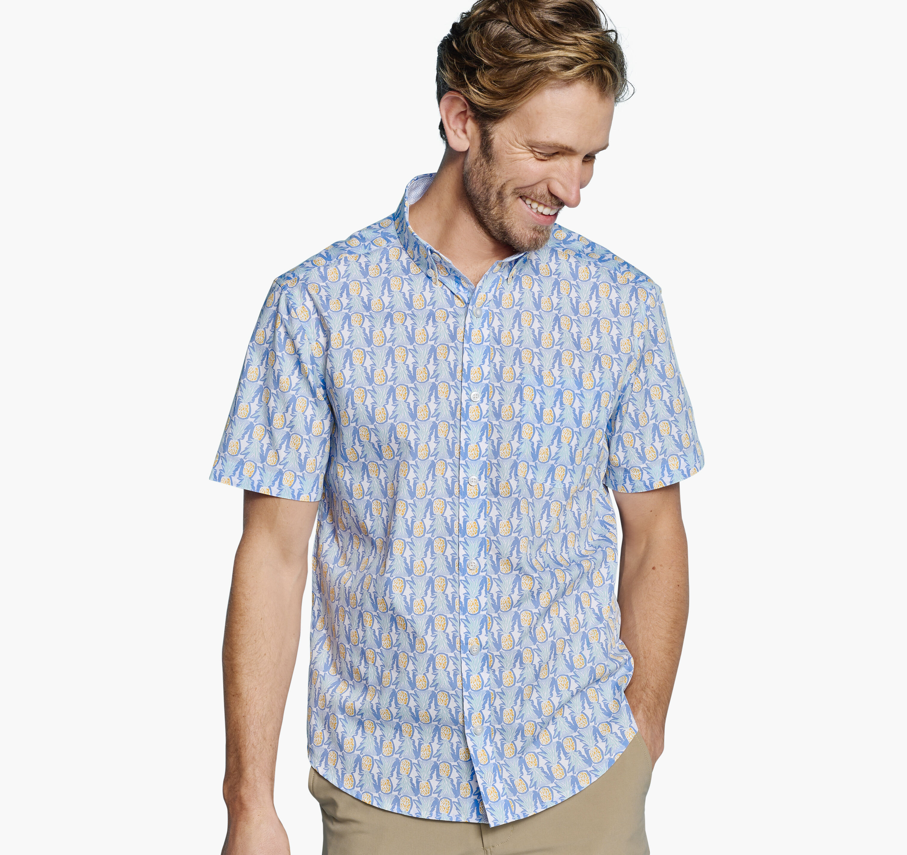 Printed Cotton Short-Sleeve Shirt