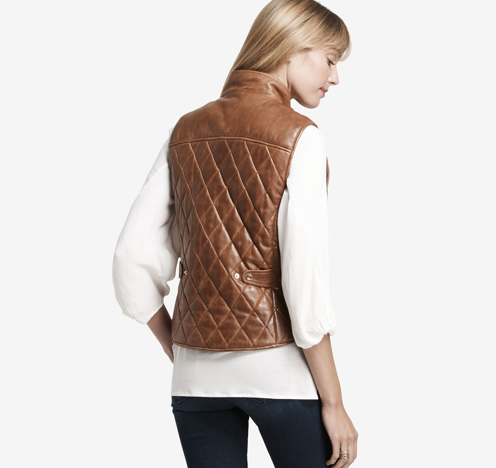 Quilted Leather Vest Johnston & Murphy