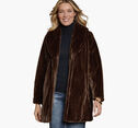 Textured Faux-Fur Coat image number null