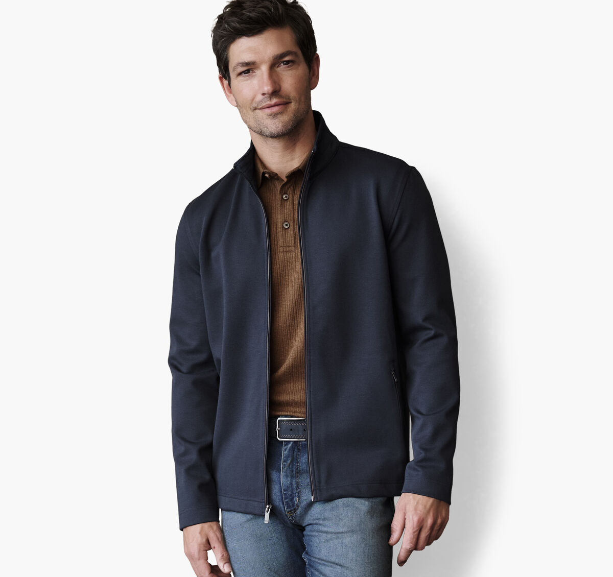 Textured Solid Full Zip image number null