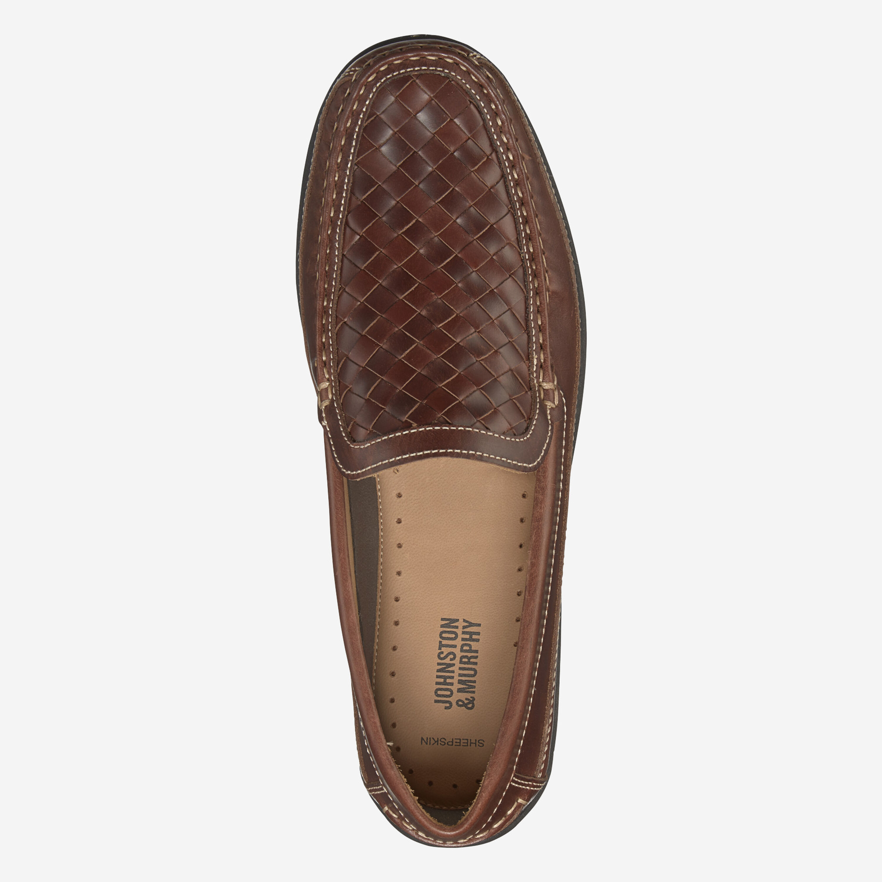 Johnston & Murphy Fowler Woven Venetian loafer in tan leather Amazon.com: Johnston & Murphy Fowler Penny Mahogany Full  main image 4