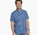 Cotton-Linen Short-Sleeve Print Shirt image number null