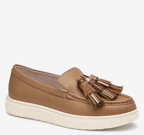 Camryn Tassel Loafer - Cognac Nappa Leather