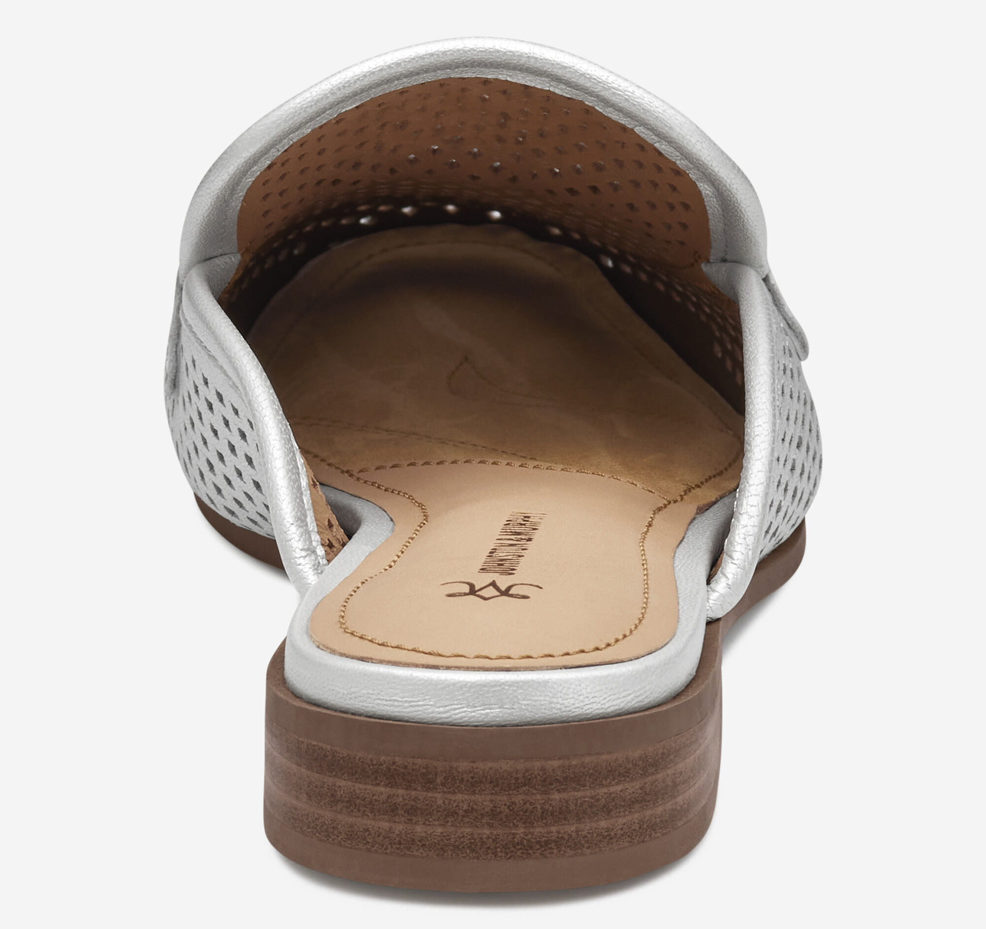 Women's Ali Perfed Bit Mule in White Pearl Glove Leather