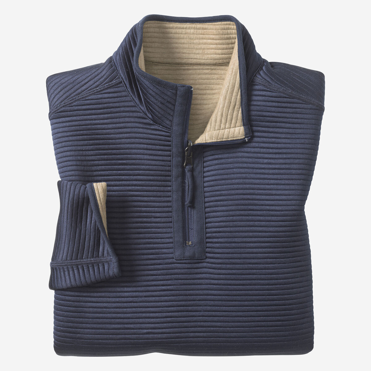 Reversible Channel-Quilted Quarter-Zip image number null