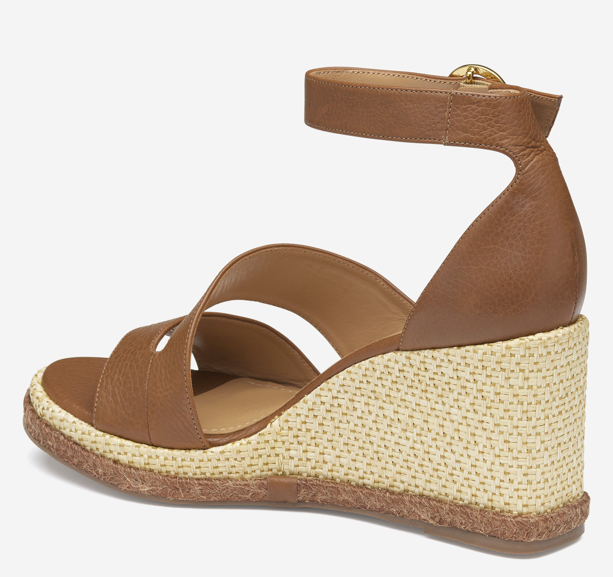 Women's Marcia Asymmetrical Sandal in Cognac Calfskin | Johnston
