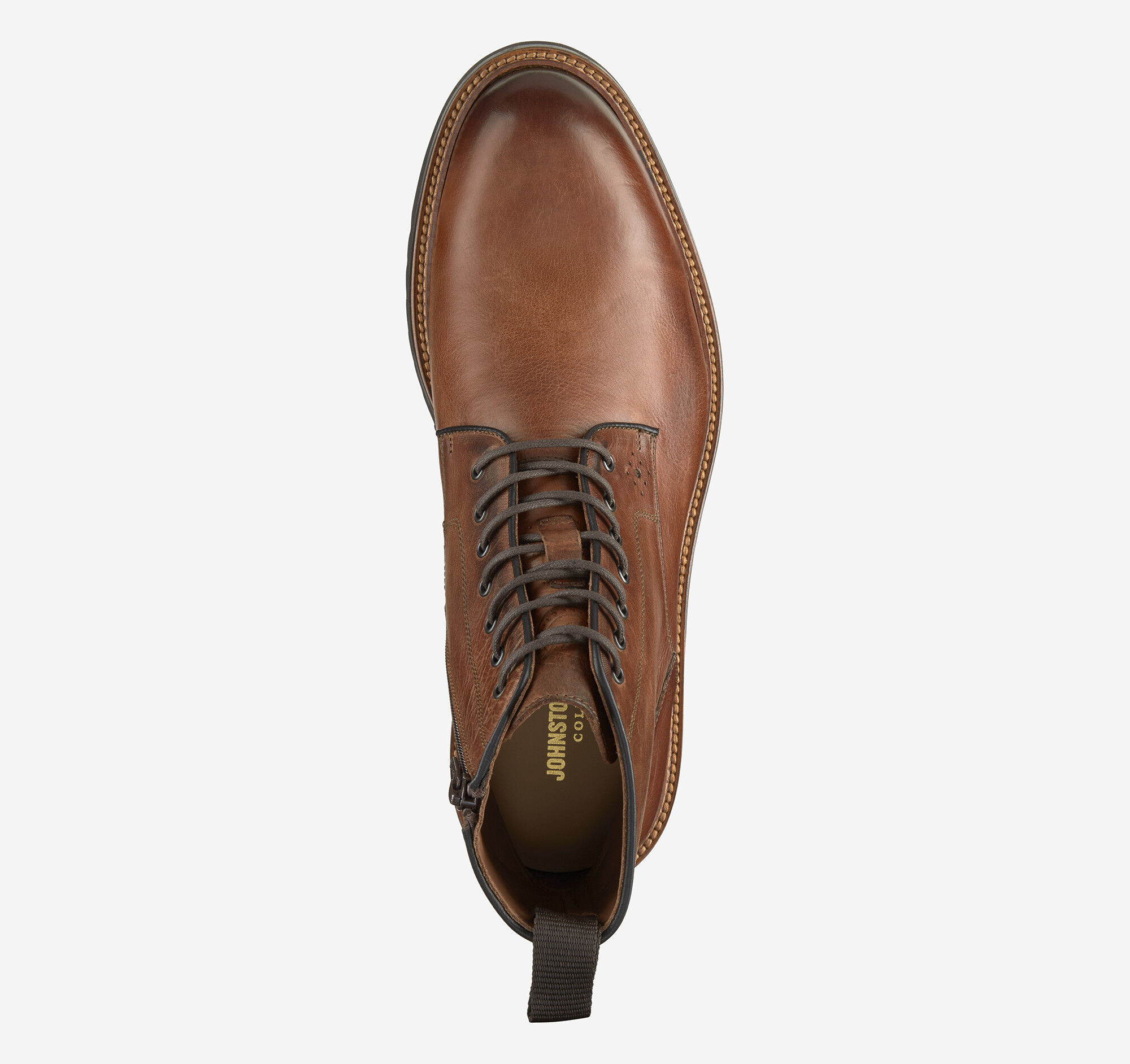 Men's Hartford Plain Toe Boot in Tan Italian Calfskin | Johnston