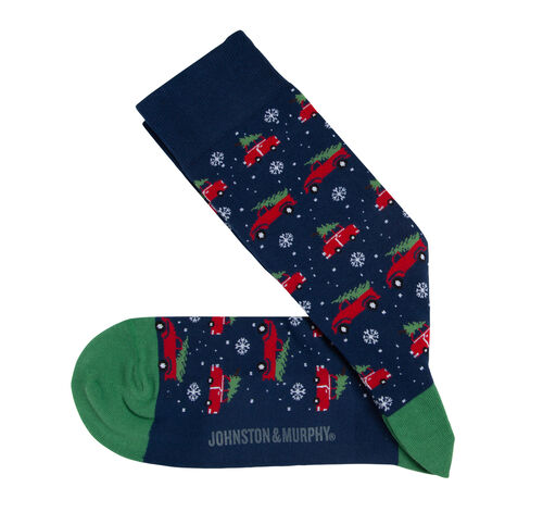 Novelty Socks - Navy Christmas Truck