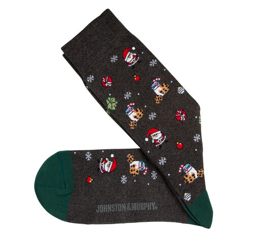 Novelty Socks - Charcoal Santa Milk & Cookies