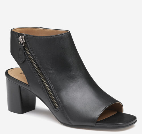 Evelyn Side-Zip Bootie - Black Glove Leather