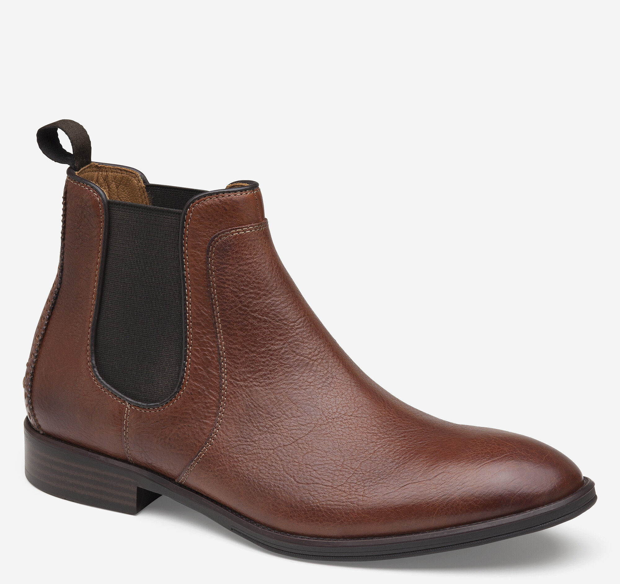 Men's Henrick Chelsea Boot in Cognac Full Grain | Johnston & Murphy