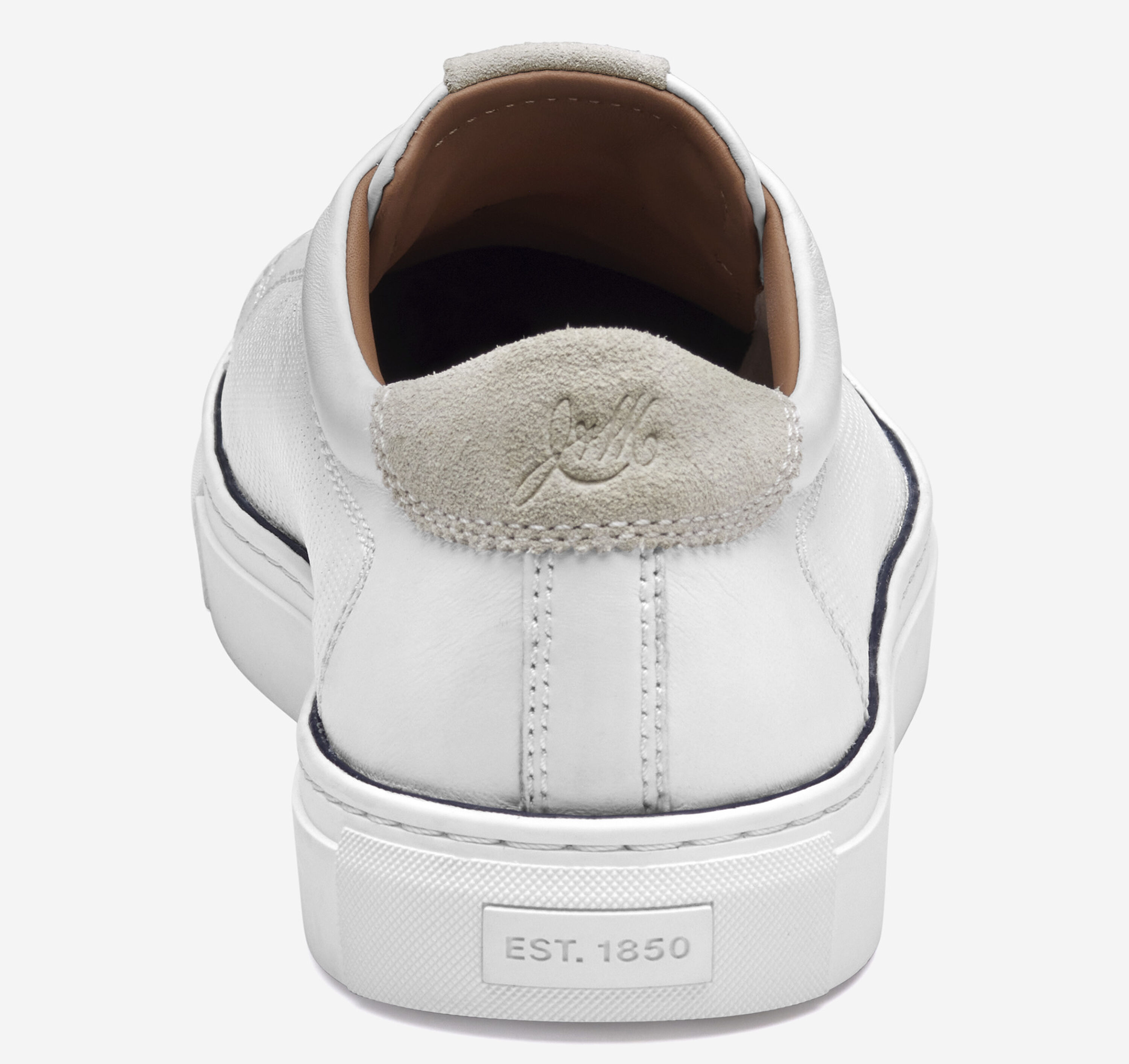Johnston Murphy White Leather Casual Sneakers Men 8.5 Made In India Johnston & Murphy Leather Upper White Casual Shoes for Men  main image 3