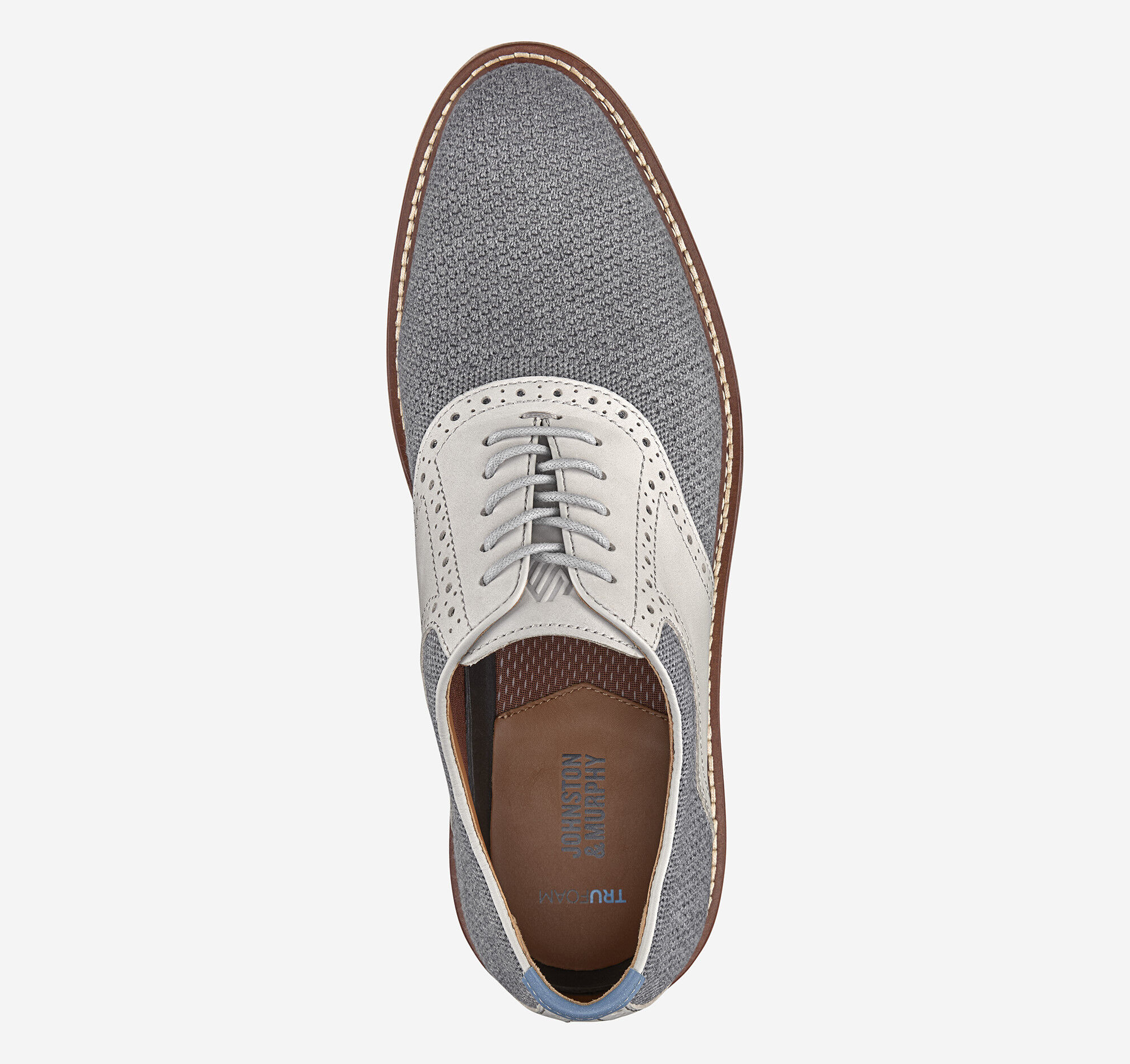 Men's Upton Knit Saddle in Gray Knit/Full Grain | Johnston & Murphy