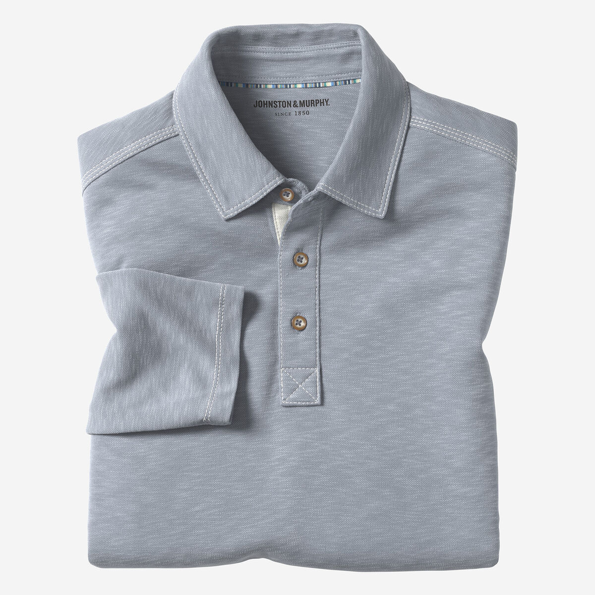 Vintage Slub Long-Sleeve Polo image number null