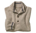 Quarter-Button Tweed Sweater image number null