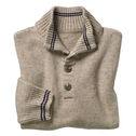 Quarter-Button Tweed Sweater image number null