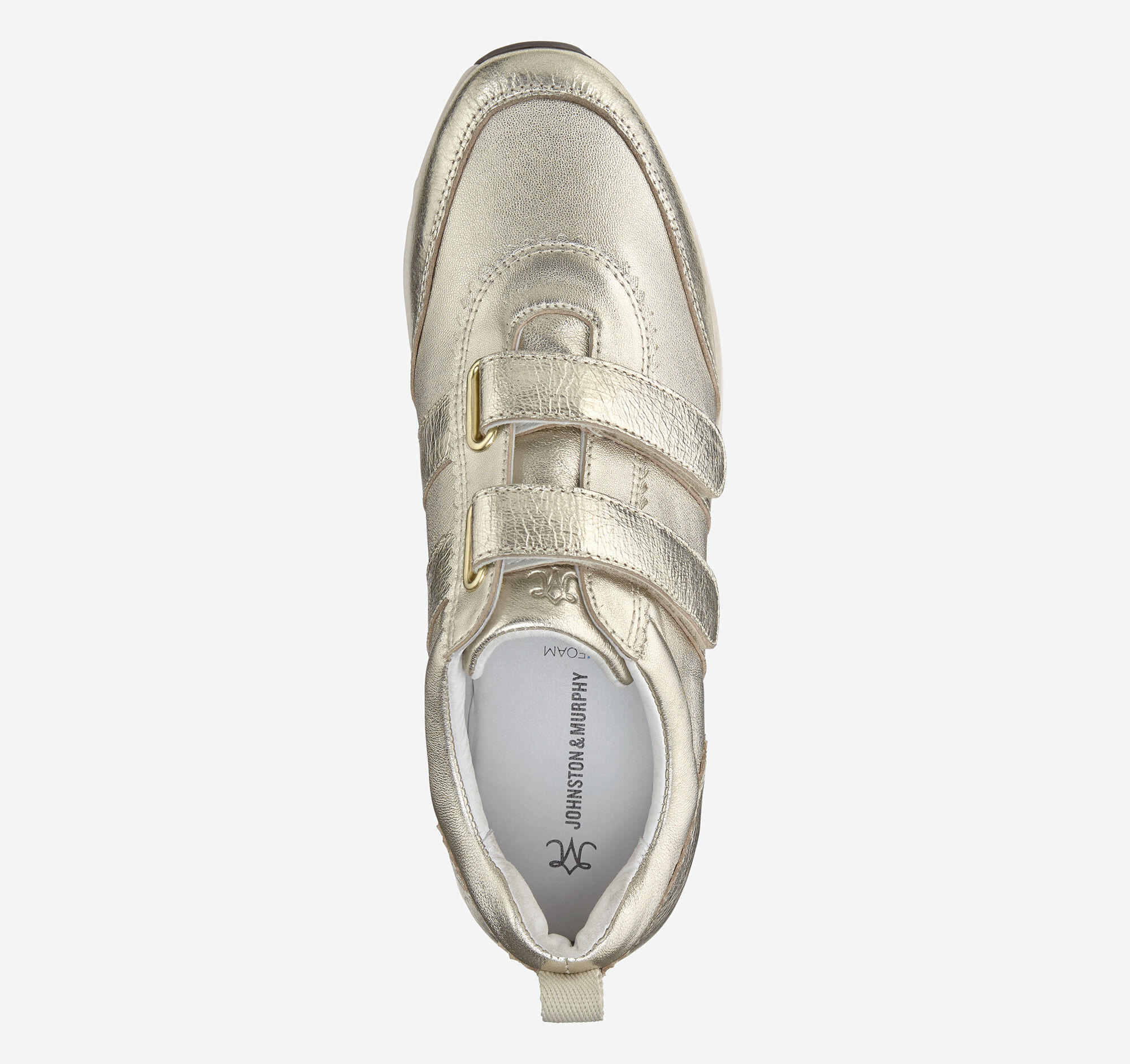 Women's Gracie Double-Strap Sneaker in Gold Italian Metallic