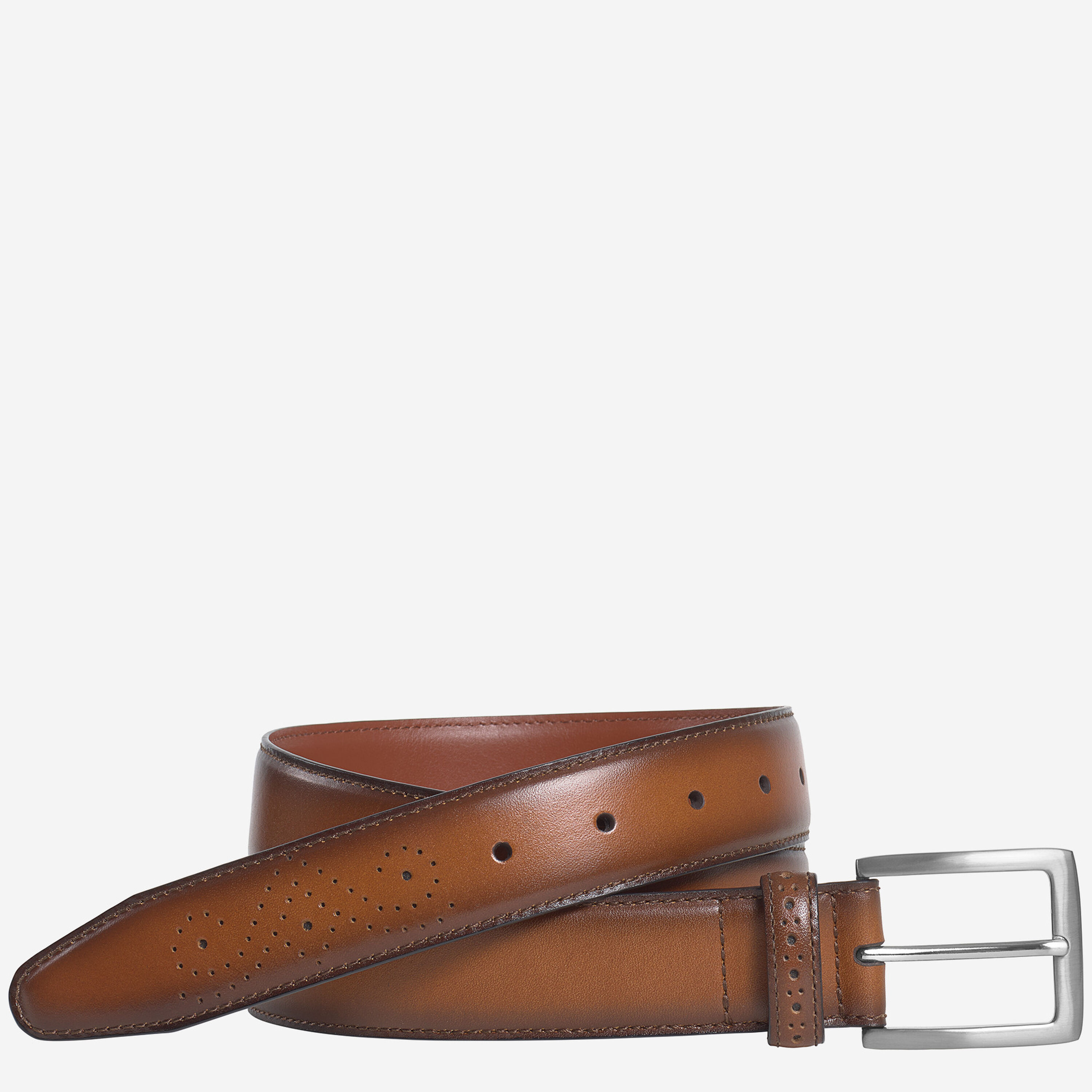Ceinture Homme Johnston & Murphy Cuir Marron Foncé - Taille 36, Occasion, Fabriquée USA