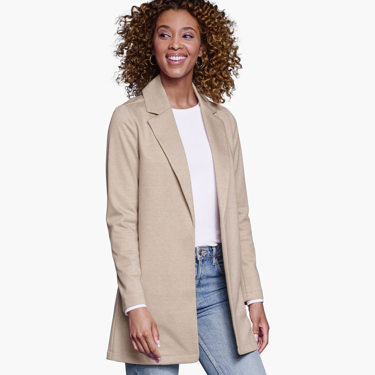 Herringbone Knit Blazer image number null