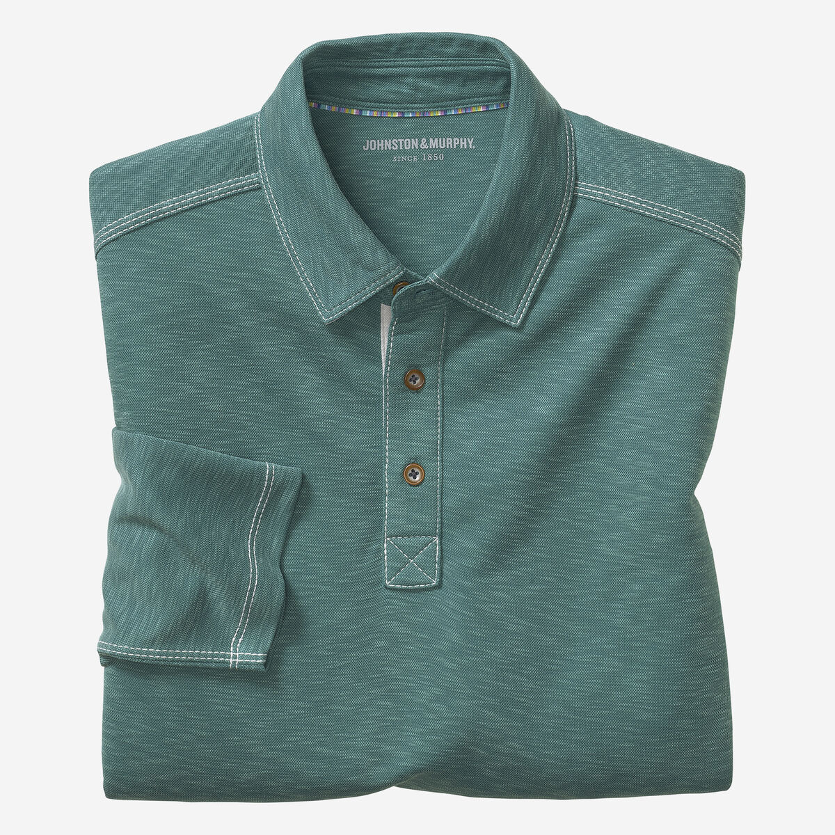 Vintage Slub Long-Sleeve Polo image number null